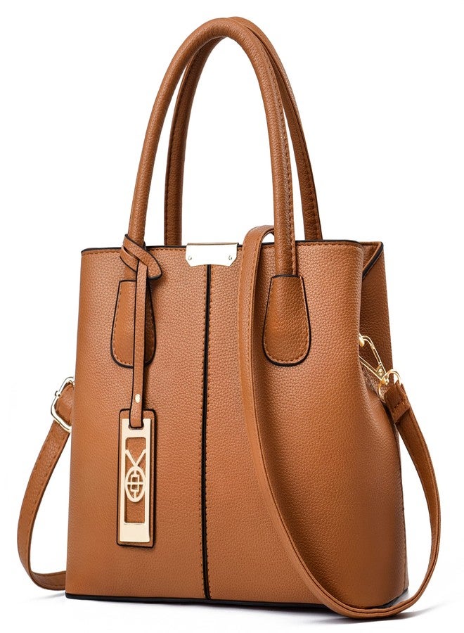 CHICAROUSAL Purses and Handbags for Women Leather Crossbody Bags Women's Tote Shoulder Bag (Brown) - Image 1
